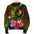 YAP Polynesian Men's Bomber Jacket- Hibiscus and Banana Leaves - Polynesian Pride