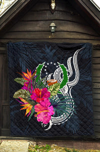 Pohnpei Micronesia Premium Quilt - Tropical Flower - Polynesian Pride