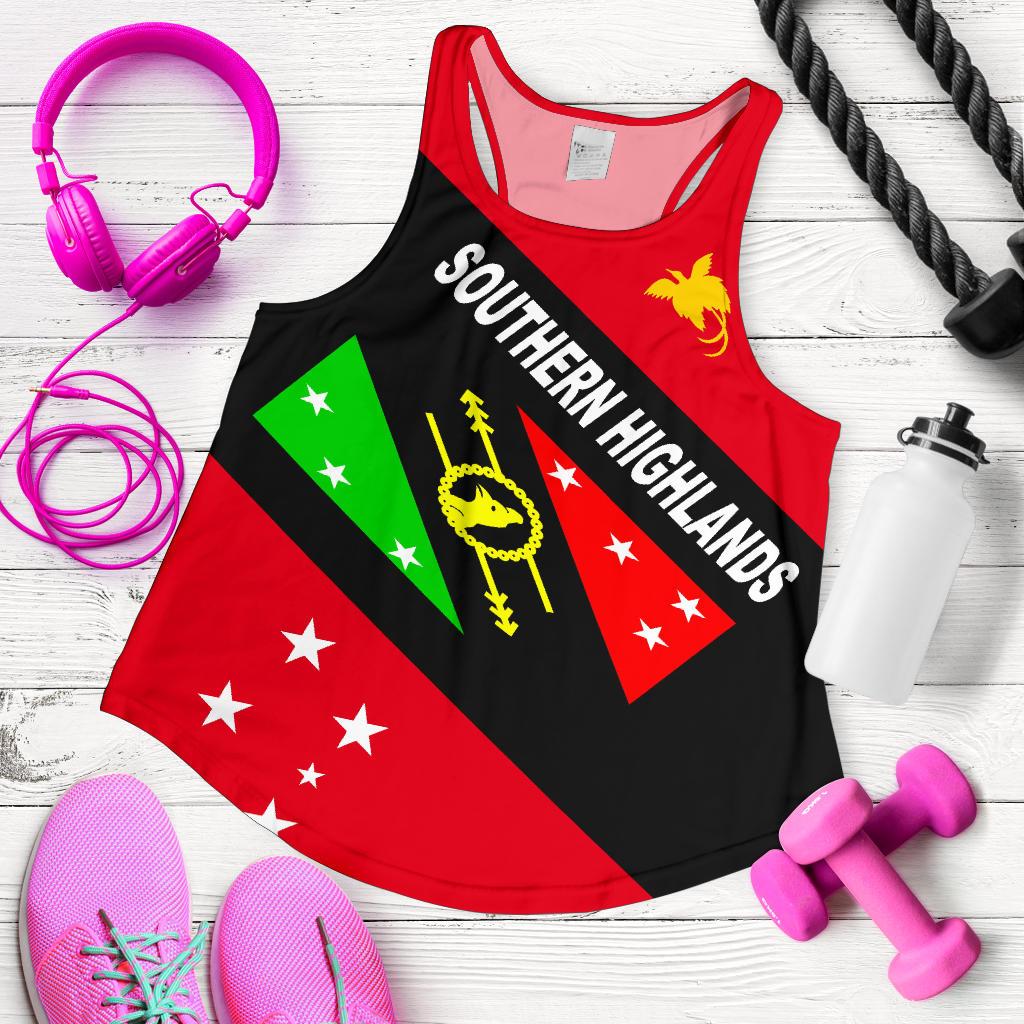 Papua New Guinea Women's Racerback Tank - Southern Highlands Province Red - Polynesian Pride