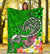 Polynesian Premium Blanket - Turtle Plumeria Green Color - Polynesian Pride