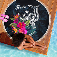 Kosrae Micronesia Custom Personalised Beach Blanket - Tropical Flower - Polynesian Pride