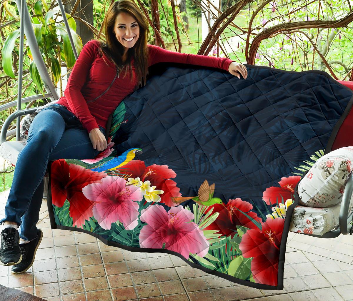 Forest Hibiscus Premium Quilt - Polynesian Pride