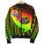 Tahiti Men's Bomber Jacket - Polynesian Hook And Hibiscus (Raggae) - Polynesian Pride