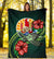 Tahiti Polynesian Premium Blanket - Green Turtle Hibiscus - Polynesian Pride