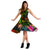 Fiji Polynesian Midi Dress - Hibiscus and Banana Leaves - Polynesian Pride