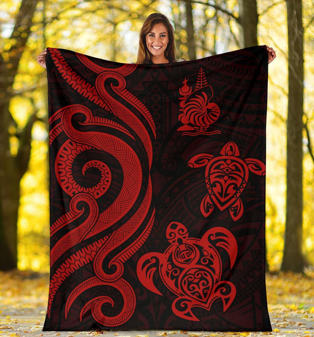 New Caledonia Premium Blanket - Red Tentacle Turtle - Polynesian Pride