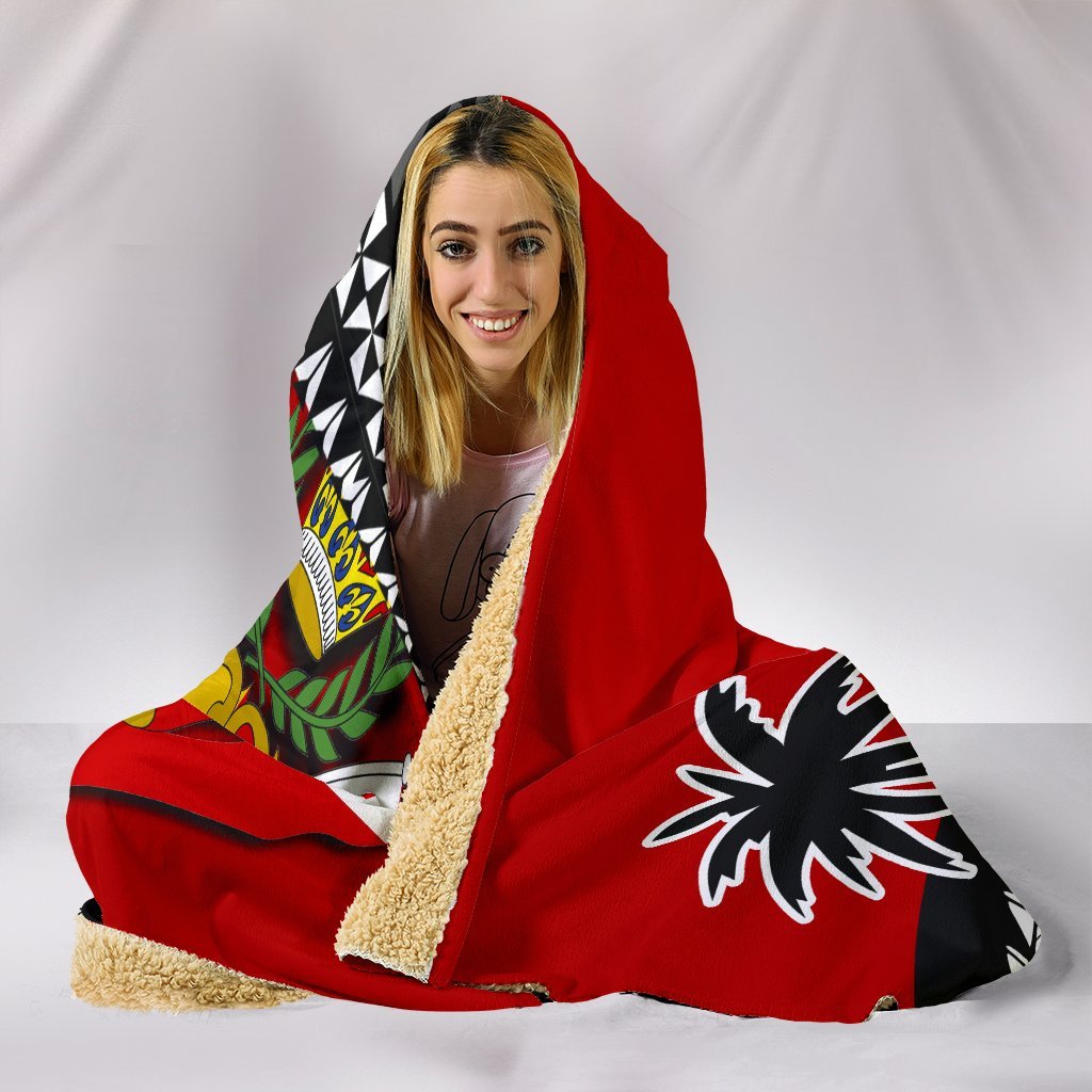 Tonga Hooded Blanket Polynesian Style Fall In The Wave - Polynesian Pride