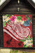 Polynesian American Samoa Premium Quilt - Summer Plumeria (Red) - Polynesian Pride