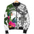 Wallis And Futuna Men's Bomber Jacket White - Turtle Plumeria Banana Leaf - Polynesian Pride