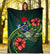 Cook Islands Polynesian Premium Blanket - Green Turtle Hibiscus - Polynesian Pride