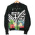 Fiji Men's Bomber Jacket - Fiji Coat of Arms & Polynesian Tropical Flowers White - Polynesian Pride