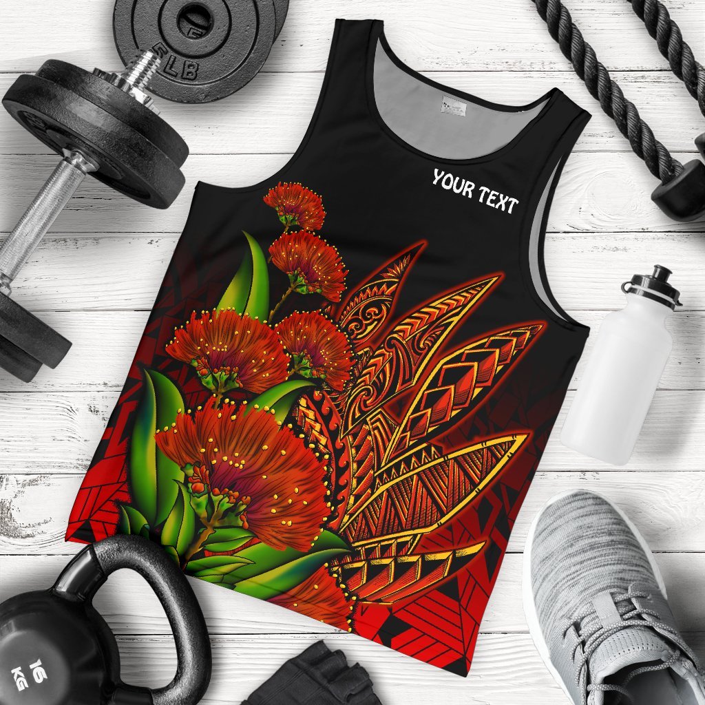 Polynesian Hawaii Personalised Men's Tank Top - Ohia Lehua Red - Polynesian Pride