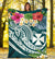 Wallis and Futuna Polynesian Premium Blanket - Summer Plumeria (Turquoise) - Polynesian Pride