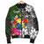 Tonga Men Bomber Jacket - Turtle Plumeria Banana Leaf - Polynesian Pride