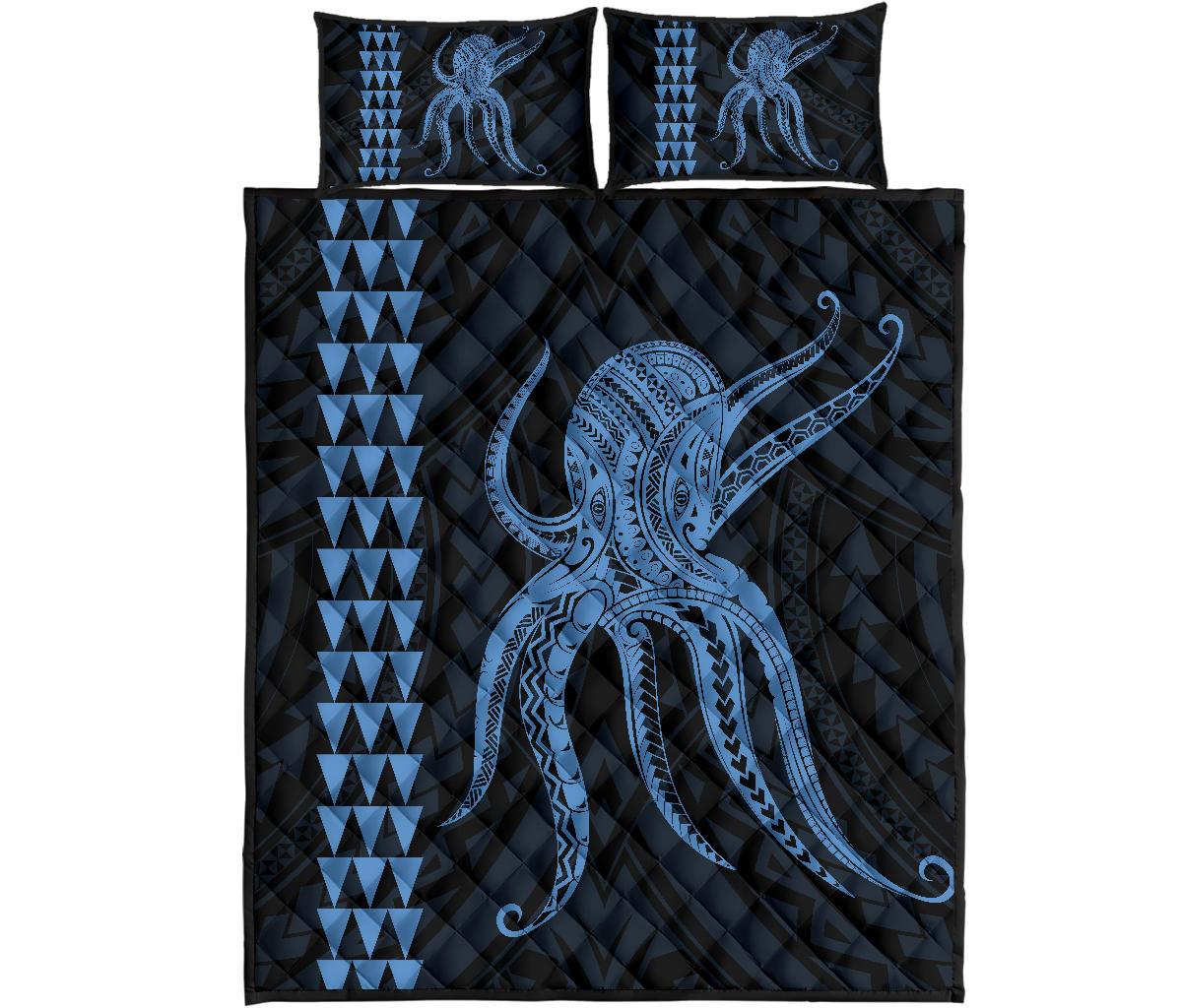 Hawaii Octopus KaKau Polynesian Quilt Bed Set - Pastel Pastel - Polynesian Pride