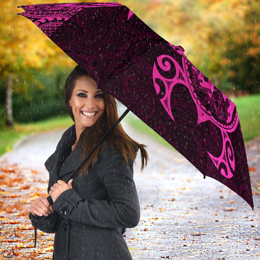 Guam Umbrella Turtle Coat of Arms Polynesian Pattern Pink - Polynesian Pride
