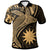 Nauru Polo Shirt Humpback Whale and Coat of Arms Gold Unisex Gold - Polynesian Pride