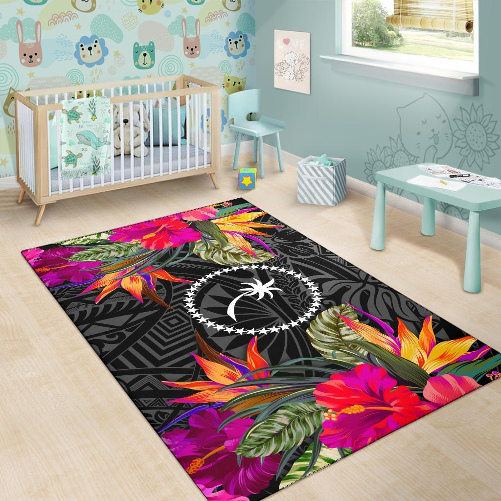 Chuuk Area Rugs Hibiscus Polynesian Pattern - Polynesian Pride
