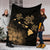 Hawaii Hibiscus Map Polynesian Ancient Gold Premium Blanket - Polynesian Pride