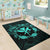 Hawaii Kanaka Turtle Hibiscus Polynesian Rug - Anthea Style Turquoise - Polynesian Pride