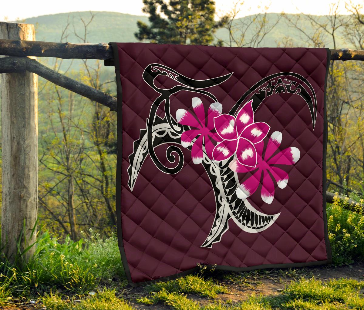 Plumeria Polynesia Pink Premium Quilt - Polynesian Pride