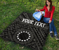 Cook Island Personalised Premium Quilt - Seal With Polynesian Tattoo Style ( Black) - Polynesian Pride