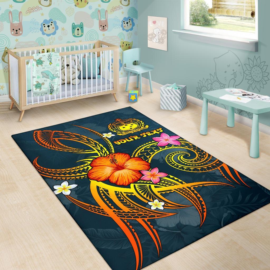 Polynesian Hawaii Personalised Area Rug - Legend of Samoa (Blue) - Polynesian Pride
