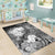 Tahiti Custom Personalised Area Rug - Humpback Whale with Tropical Flowers (White) - Polynesian Pride