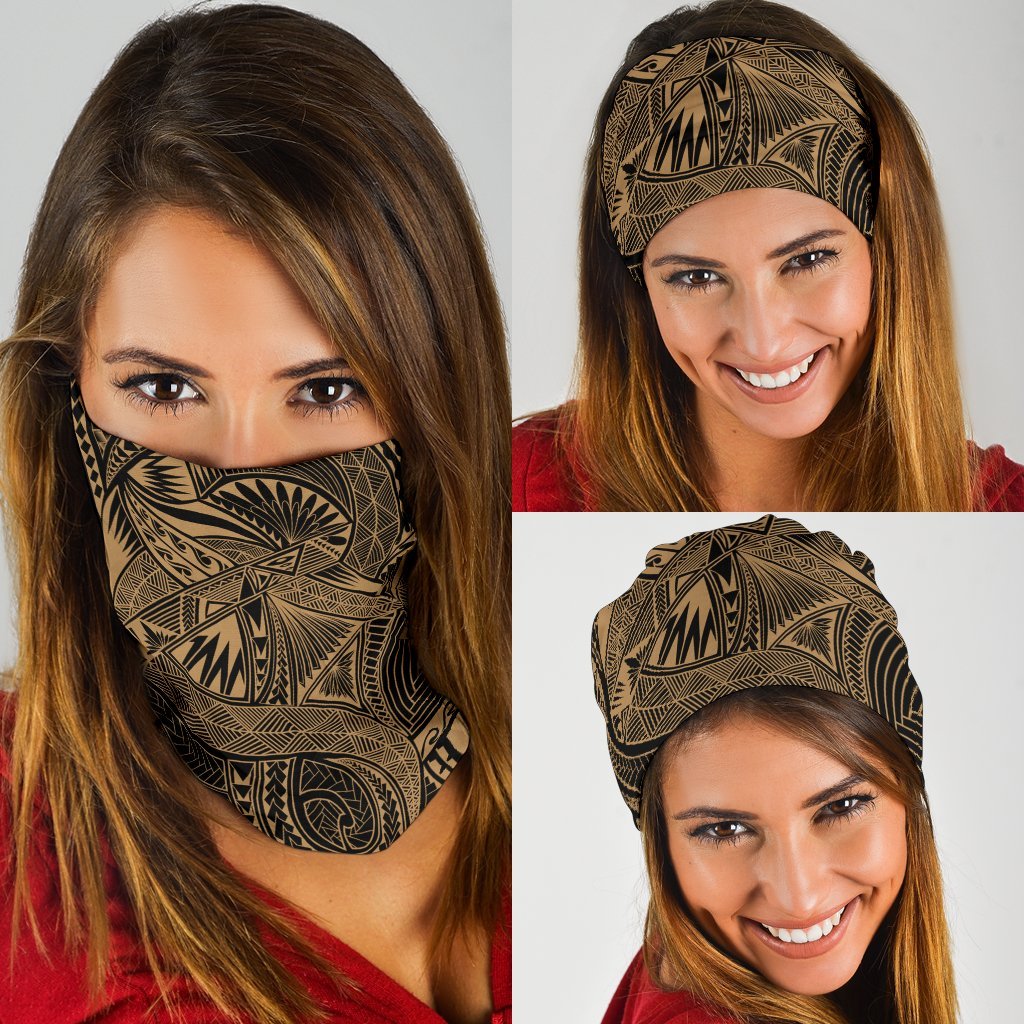 Hawaii Polynesian Spearhead Pattern Bandana 3 - Pack - AH - Gold - Polynesian Pride