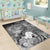 American Samoa Polynesian Area Rug - Humpback Whale with Tropical Flowers (White) - Polynesian Pride