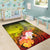 Chuuk Area Rug - Humpback Whale with Tropical Flowers (Yellow) - Polynesian Pride