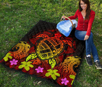 Hawaii Turtle Polynesian Red Premium Quilt - Kuly Style - Polynesian Pride