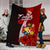 Tonga Polynesian Premium Blanket - Coat Of Arm With Hibiscus - Polynesian Pride