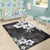 Hibiscus And Plumeria B&W Area Rug AH - Polynesian Pride