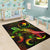 Yap Polynesian Area Rugs - Turtle With Blooming Hibiscus Reggae - Polynesian Pride