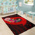 American Samoa Area Rug - Polynesian Hook And Hibiscus (Red) - Polynesian Pride