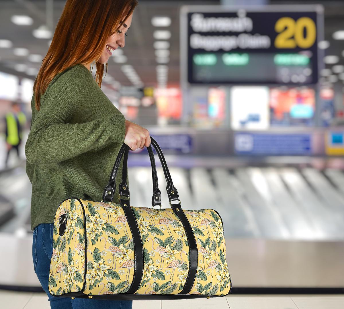 Tropical Flamingo Yellow Hawaii Travel Bag - Polynesian Pride