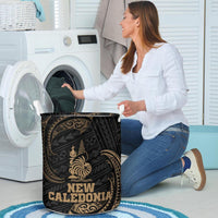 New Caledonia Polynesian Laundry Basket - Gold Tribal Wave - Polynesian Pride
