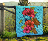 Ocean Hibiscus Premium Quilt - Polynesian Pride