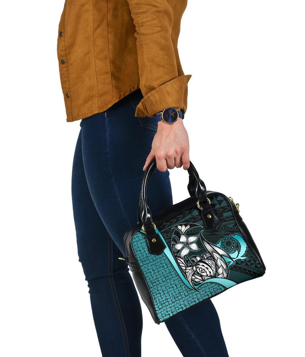 Pohnpei Micronesia Shoulder Handbag Turquoise - Turtle With Hook - Polynesian Pride