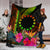 Cook Islands Polynesian Premium Blanket - Hibiscus and Banana Leaves - Polynesian Pride