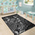 Guam Area Rugs Turtle Hibiscus Black - Polynesian Pride