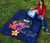 Samoa Polynesian Custom Personalised Premium Quilt - Floral With Seal Blue - Polynesian Pride
