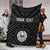 Tahiti Personalised Premium Blanket - Tahiti Seal In Polynesian Tattoo Style (Black) White - Polynesian Pride