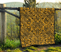Polynesian Premium Quilt Yellow Black - Polynesian Pride