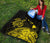 Hawaii Map Plumeria Polynesian Yellow Premium Quilt - Polynesian Pride