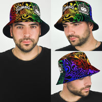 Samoa Bucket Hat - Rainbow Polynesian Pattern - Polynesian Pride