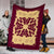 Hawaii Premium Blanket - Hawaiian Quilt Plumeria Medallion Burgundy - AH - Polynesian Pride