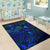 Fiji Area Rugs Turtle Hibiscus Blue - Polynesian Pride