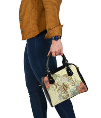 Polynesian Tribal Turtle Flowers Shoulder Handbag - Canary - Polynesian Pride